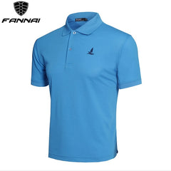 Golf Shirt Black Men Breathable Quick-Dry Sport Training Short Sleeve Sportswear Golf Clothing Polyester Cotton Shirt Summer