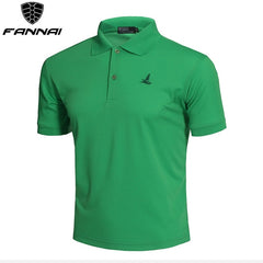 Golf Shirt Black Men Breathable Quick-Dry Sport Training Short Sleeve Sportswear Golf Clothing Polyester Cotton Shirt Summer