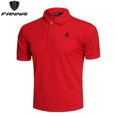 Golf Shirt Black Men Breathable Quick-Dry Sport Training Short Sleeve Sportswear Golf Clothing Polyester Cotton Shirt Summer