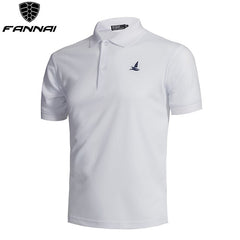 Golf Shirt Black Men Breathable Quick-Dry Sport Training Short Sleeve Sportswear Golf Clothing Polyester Cotton Shirt Summer