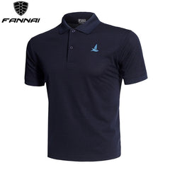 Golf Shirt Black Men Breathable Quick-Dry Sport Training Short Sleeve Sportswear Golf Clothing Polyester Cotton Shirt Summer