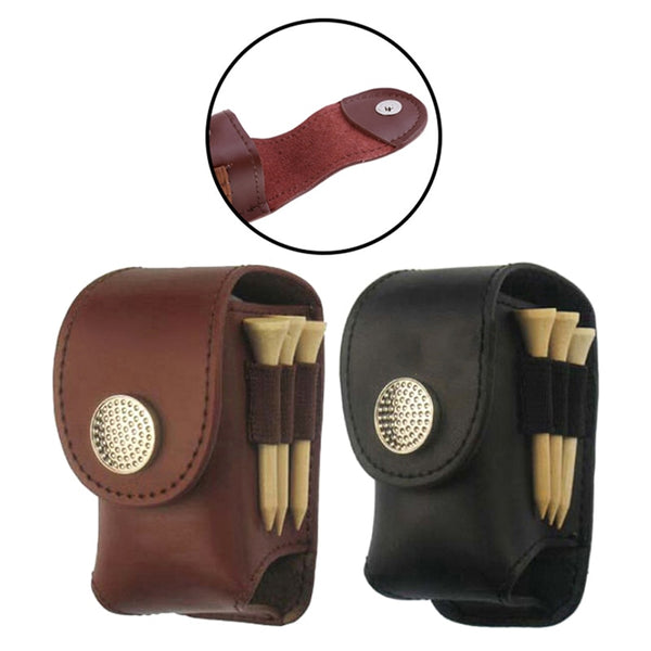 Portable Golf Ball Holder Waist Pouch Bag Leather Cool Golf Tee Bag Sports Accessory Small Golf Ball Bag