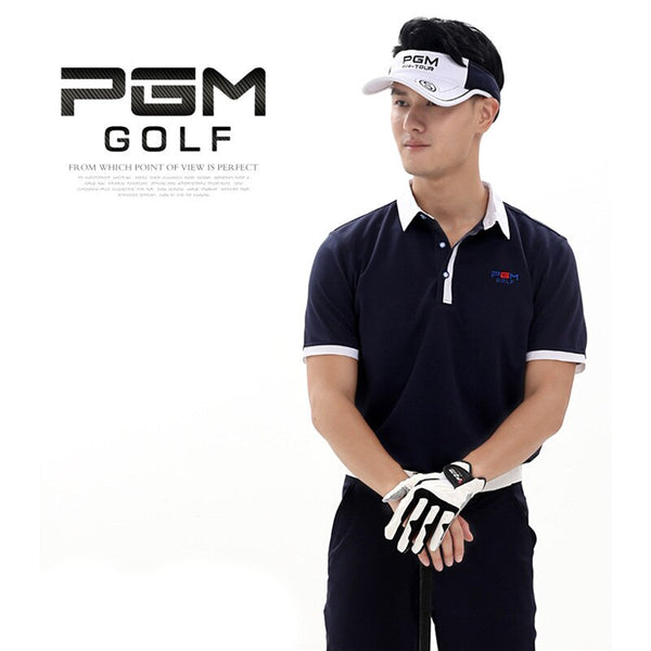 PGM Brand Outdoor Sport Quick Dry Short Glof Shirt Men T-shirt Breathable Cotton Golf Short Sleeve Shirts 3 Colors