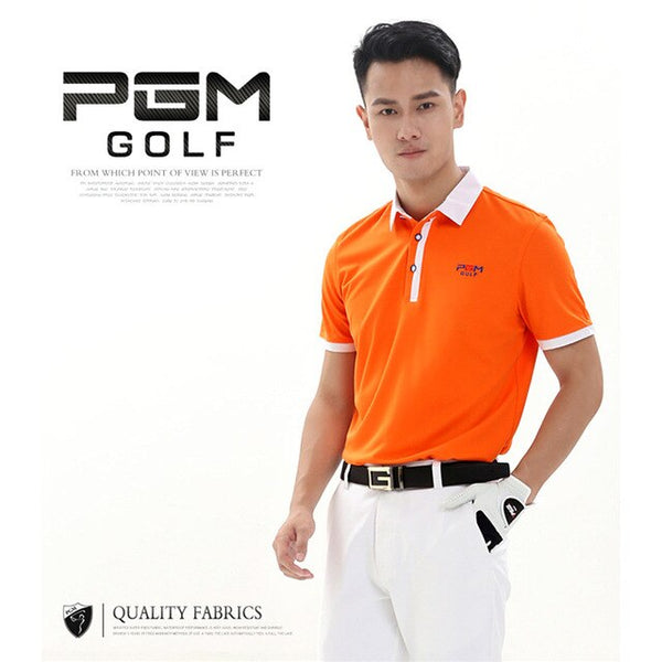 PGM Brand Outdoor Sport Quick Dry Short Glof Shirt Men T-shirt Breathable Cotton Golf Short Sleeve Shirts 3 Colors