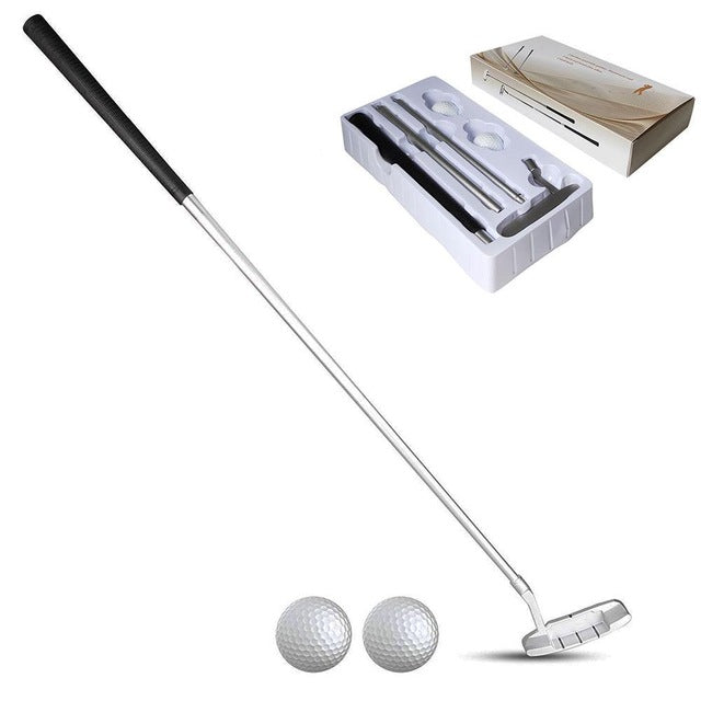 Golf Putting Trainer Portable Chipper Club Zinc Alloy Head Mallet Rod Grinding Push Rod Chipping Clubs Golf Putter Outdoor Sport