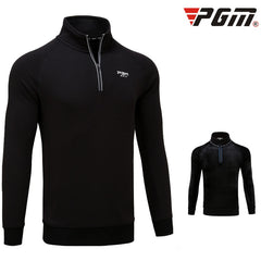 PGM Golf Clothing Men Shirt Long Sleeve T Shirt  Winter Warm Fleece Jersey Tops Zipper Turn-Down Collar Sportswear Golf Pullover