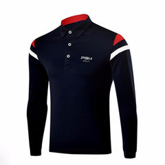 PGM Golf Shirts Men Autumn Winter Golf Apparel Shirt Long Sleeve T shirt Sports Table Tennis Shirt Comfort Male Jerseys Tshirts