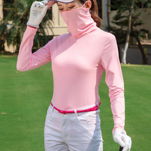 New Arrival Brand High Quality Ice Sun Protective Clothing Ms. Golf Shirt Bottoming Summer Cool Anti-UV Sports T-shirt