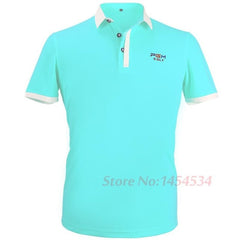 PGM Brand Men Top Polo Shirt High Quality Short Sleeve Quick Dry Tennis TShirt Summer Compression Running Sport Golf Shirts 2019