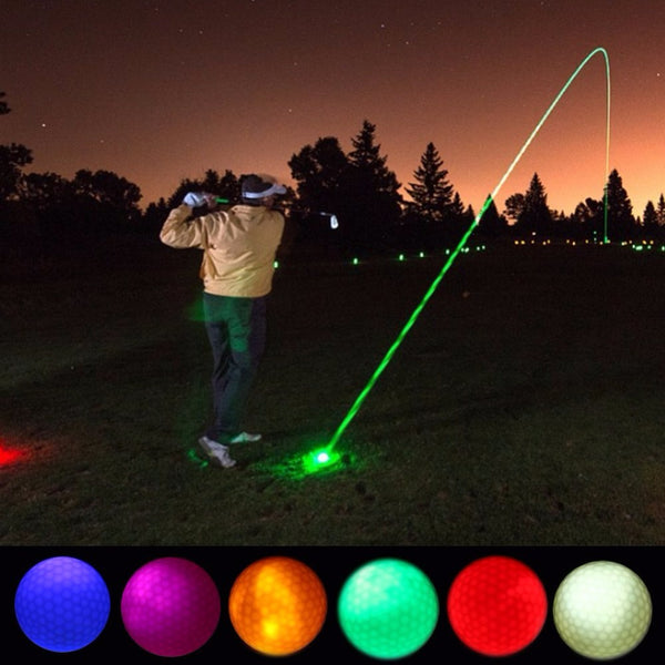 1 Piece LED Light Up Golf Balls Glow Flashing In the Dark Night Golf Balls Multi Color Training Golf Practice Balls Gifts