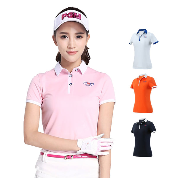 2018 PGM Golf T-shirts for Women Summer Outdoor Sport Clothes Soft Viscose Shirt Short Sleeve Underwear Clothes Golf Apparel