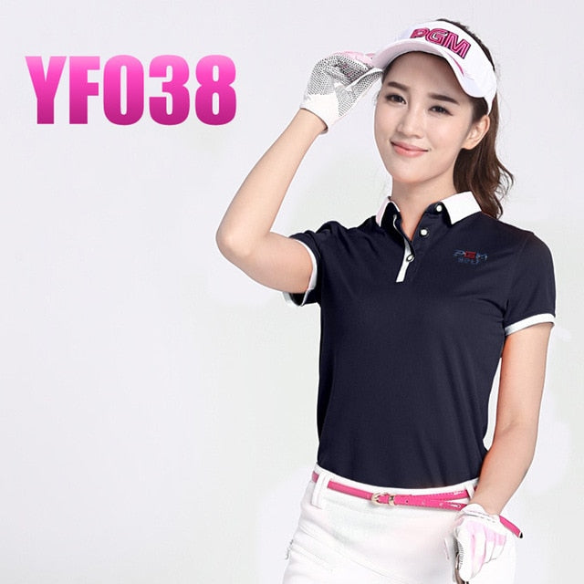 2018 PGM Golf T-shirts for Women Summer Outdoor Sport Clothes Soft Viscose Shirt Short Sleeve Underwear Clothes Golf Apparel