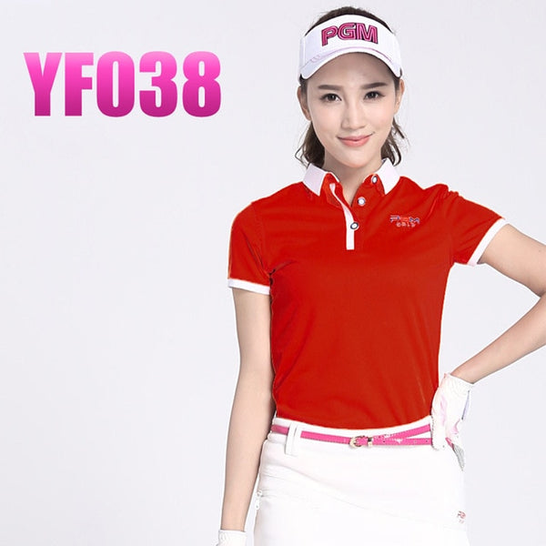 2018 PGM Golf T-shirts for Women Summer Outdoor Sport Clothes Soft Viscose Shirt Short Sleeve Underwear Clothes Golf Apparel